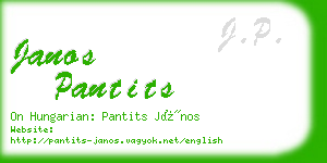 janos pantits business card